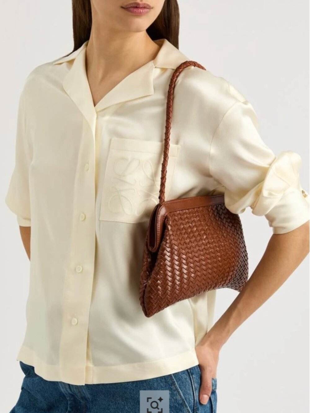 NEW Bembien Le Sac Brown Woven Leather Shoulder Bag